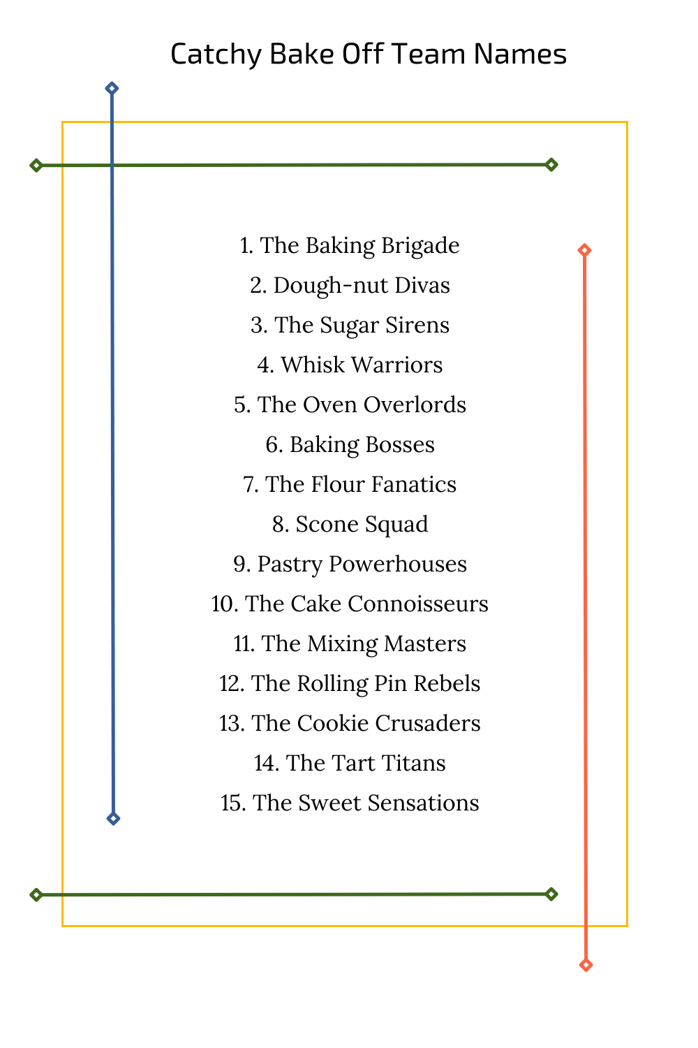 Catchy Bake Off Team Names