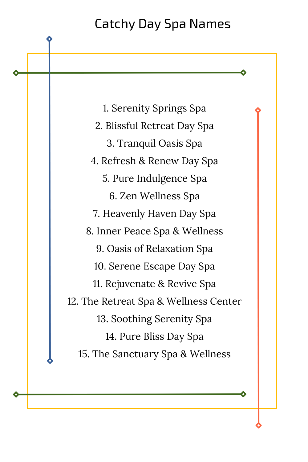 Catchy Day Spa Names