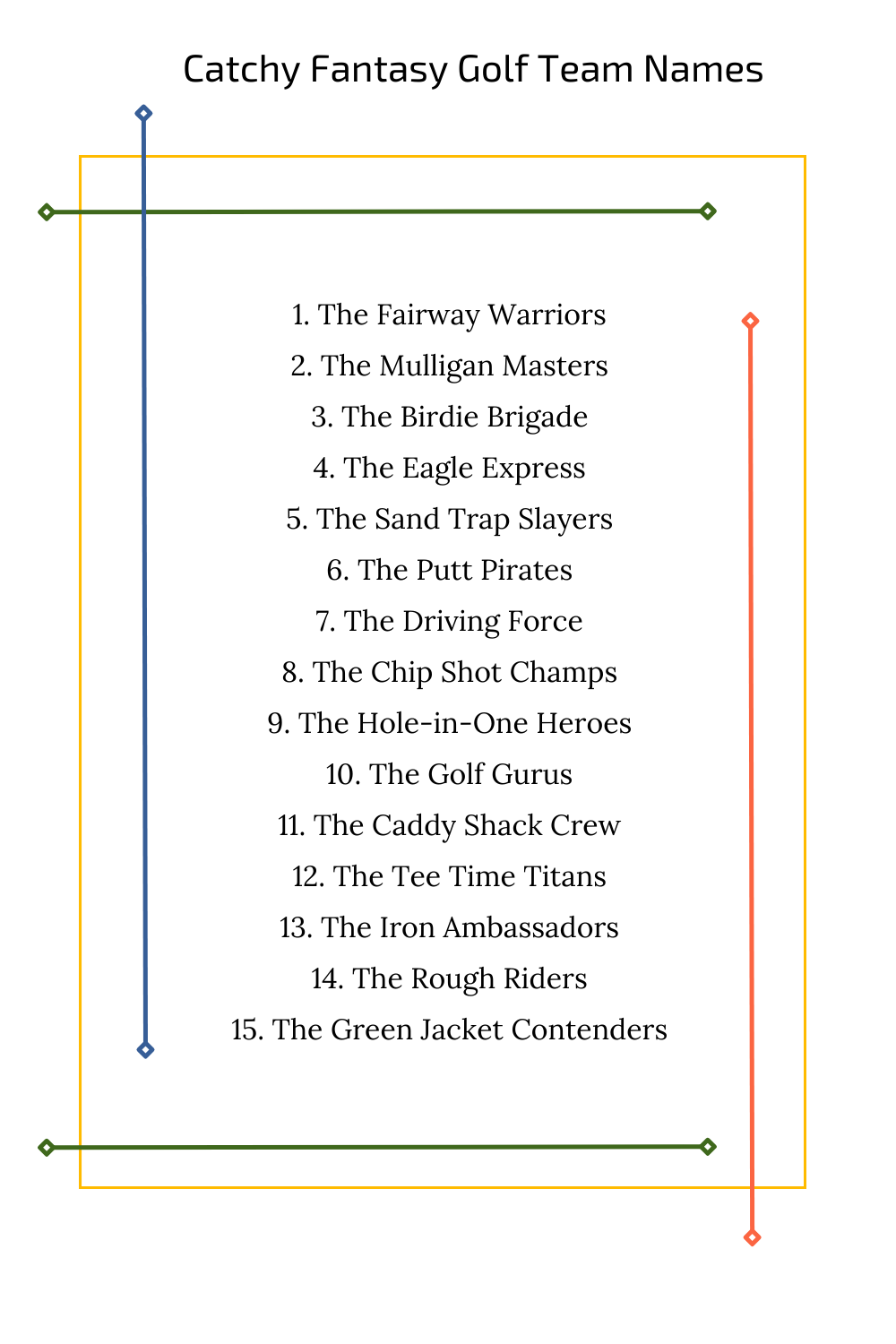 Catchy Fantasy Golf Team Names