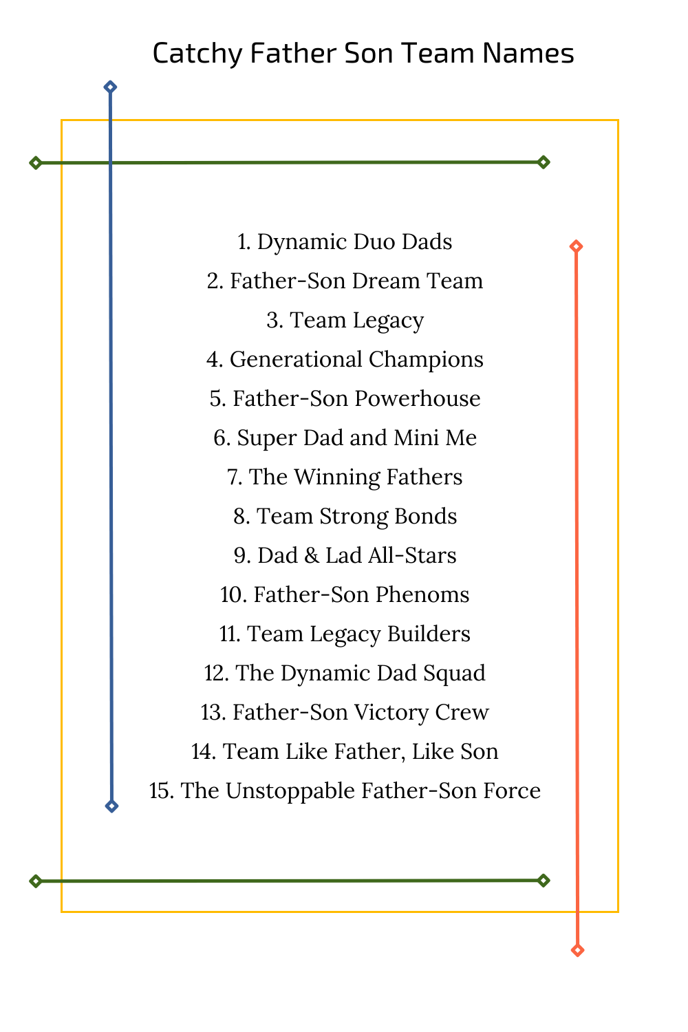 Catchy Father Son Team Names