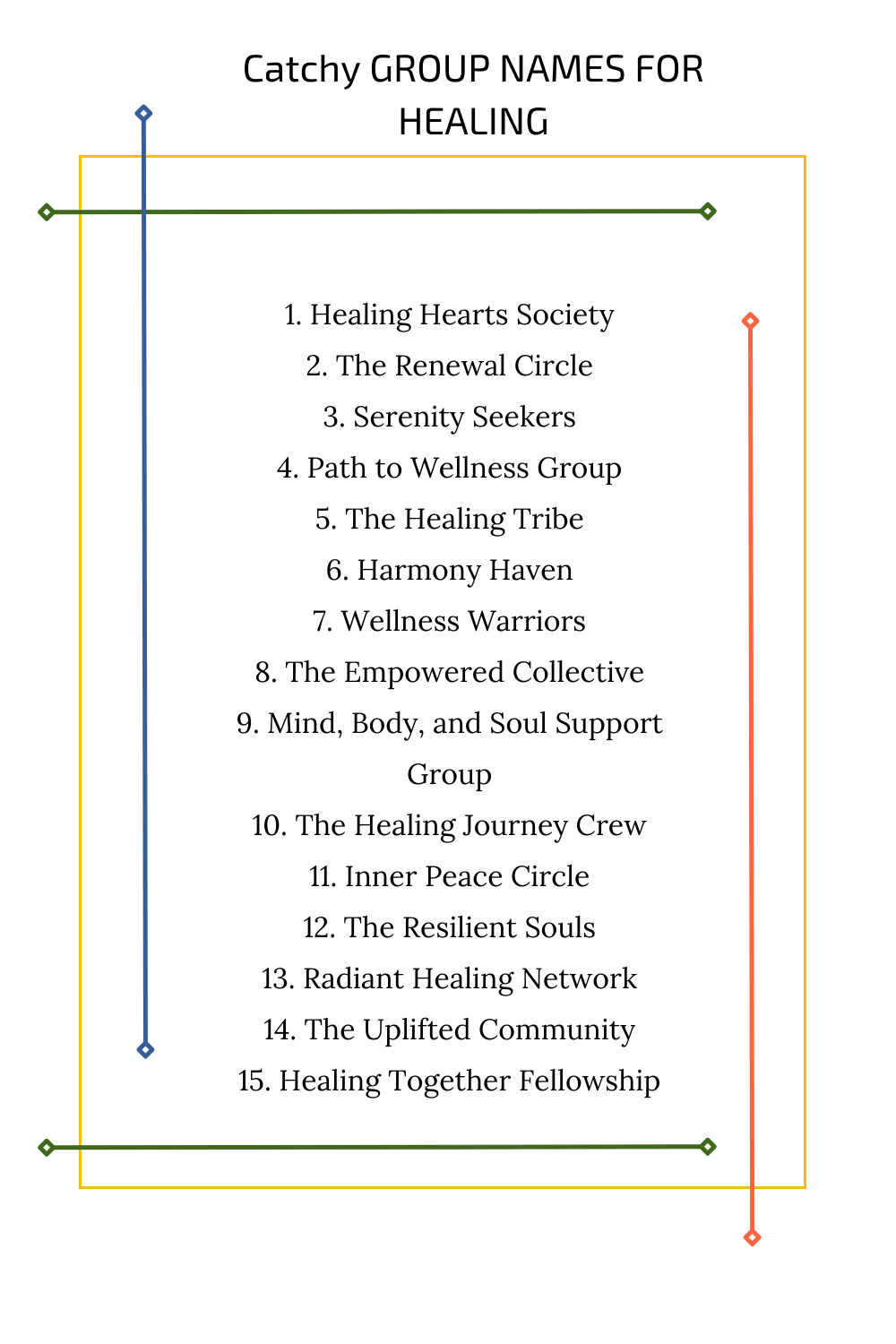 Catchy GROUP NAMES FOR HEALING