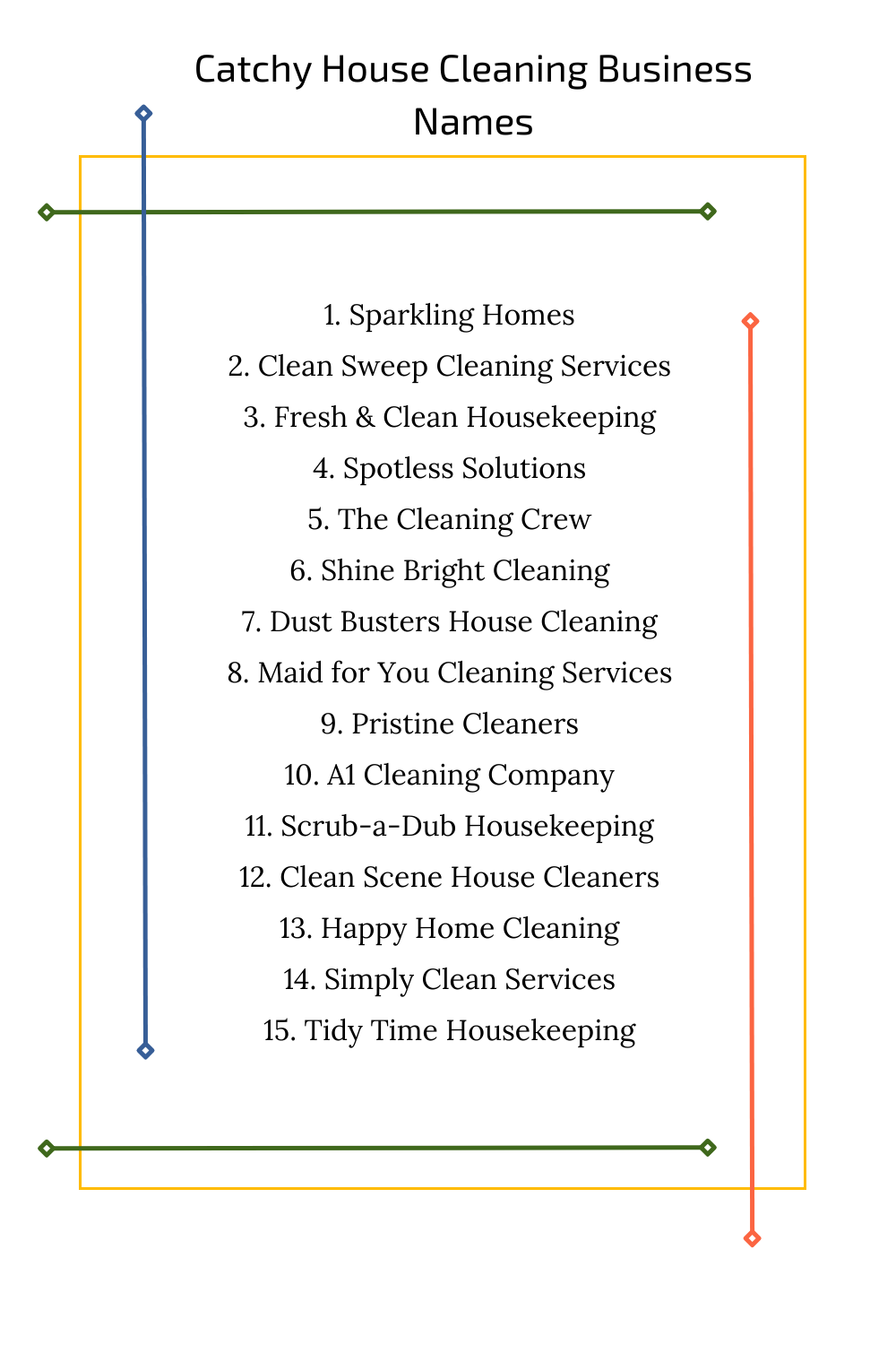 Catchy House Cleaning Business Names