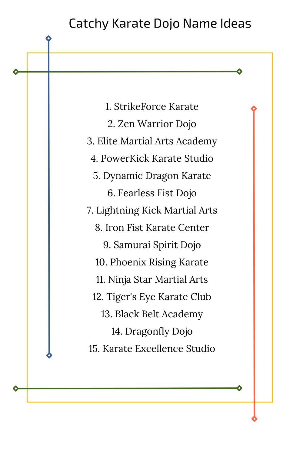 Catchy Karate Dojo Name Ideas