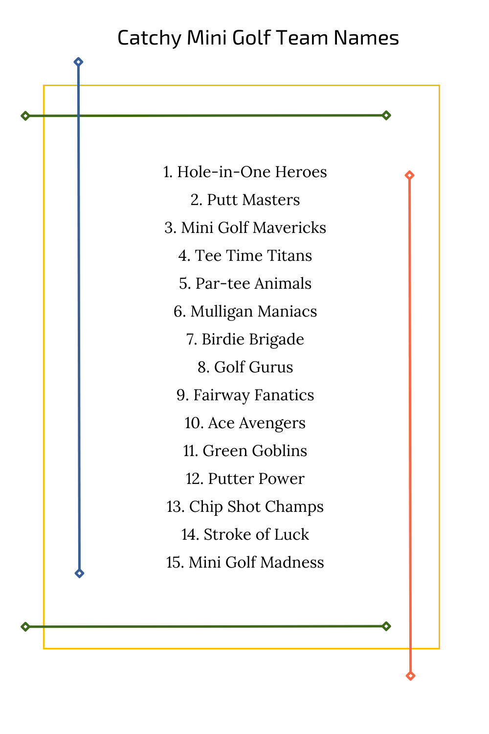 Catchy Mini Golf Team Names