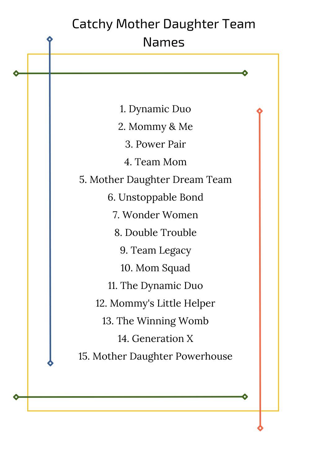 Catchy Mother Daughter Team Names