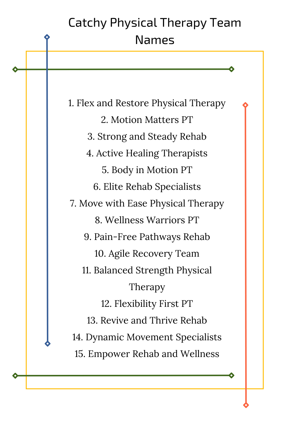 Catchy Physical Therapy Team Names