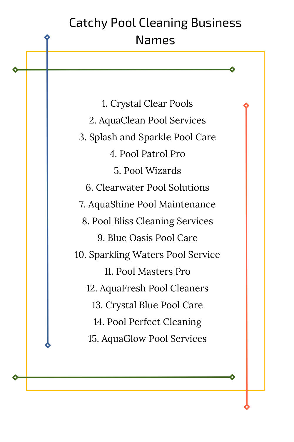 Catchy Pool Cleaning Business Names