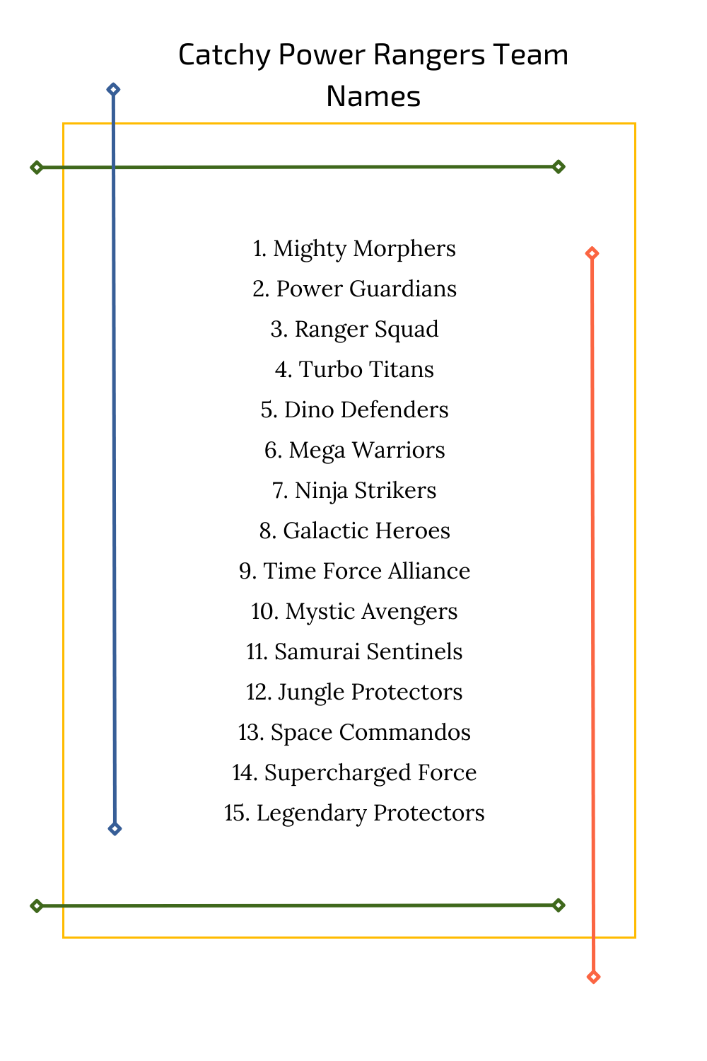 Catchy Power Rangers Team Names