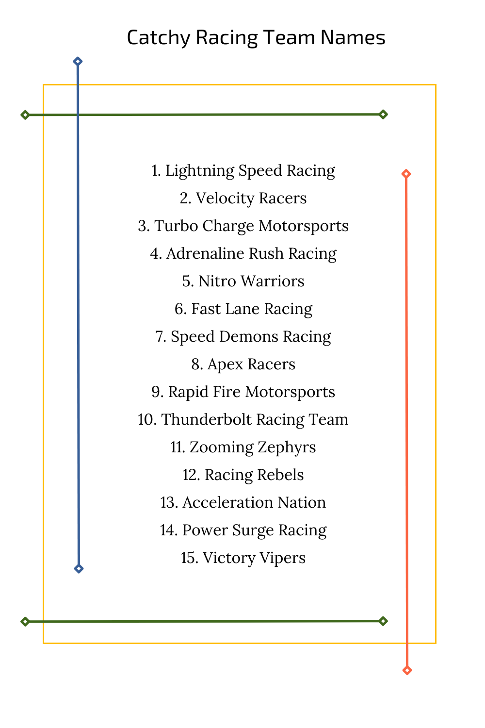 Catchy Racing Team Names