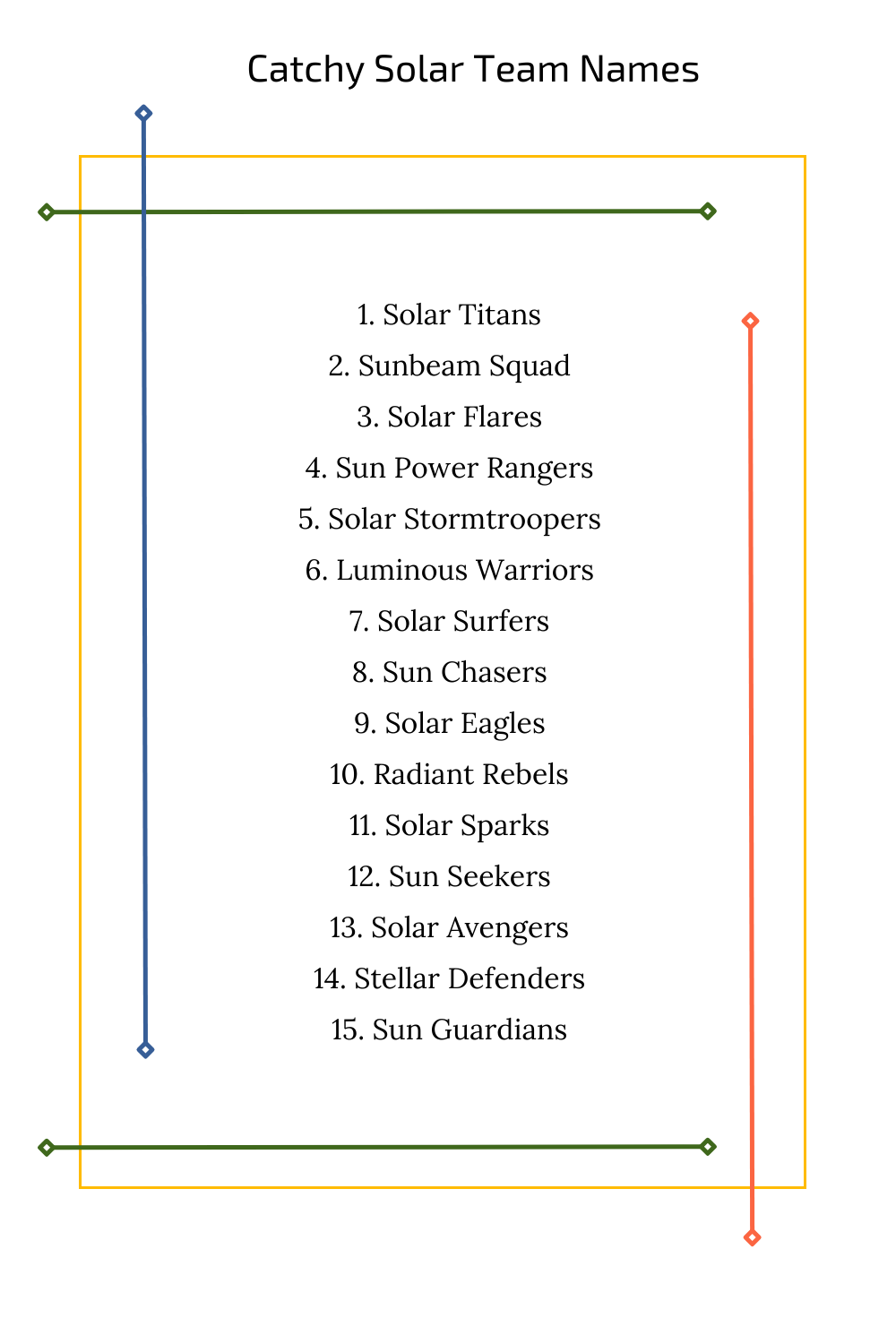 Catchy Solar Team Names
