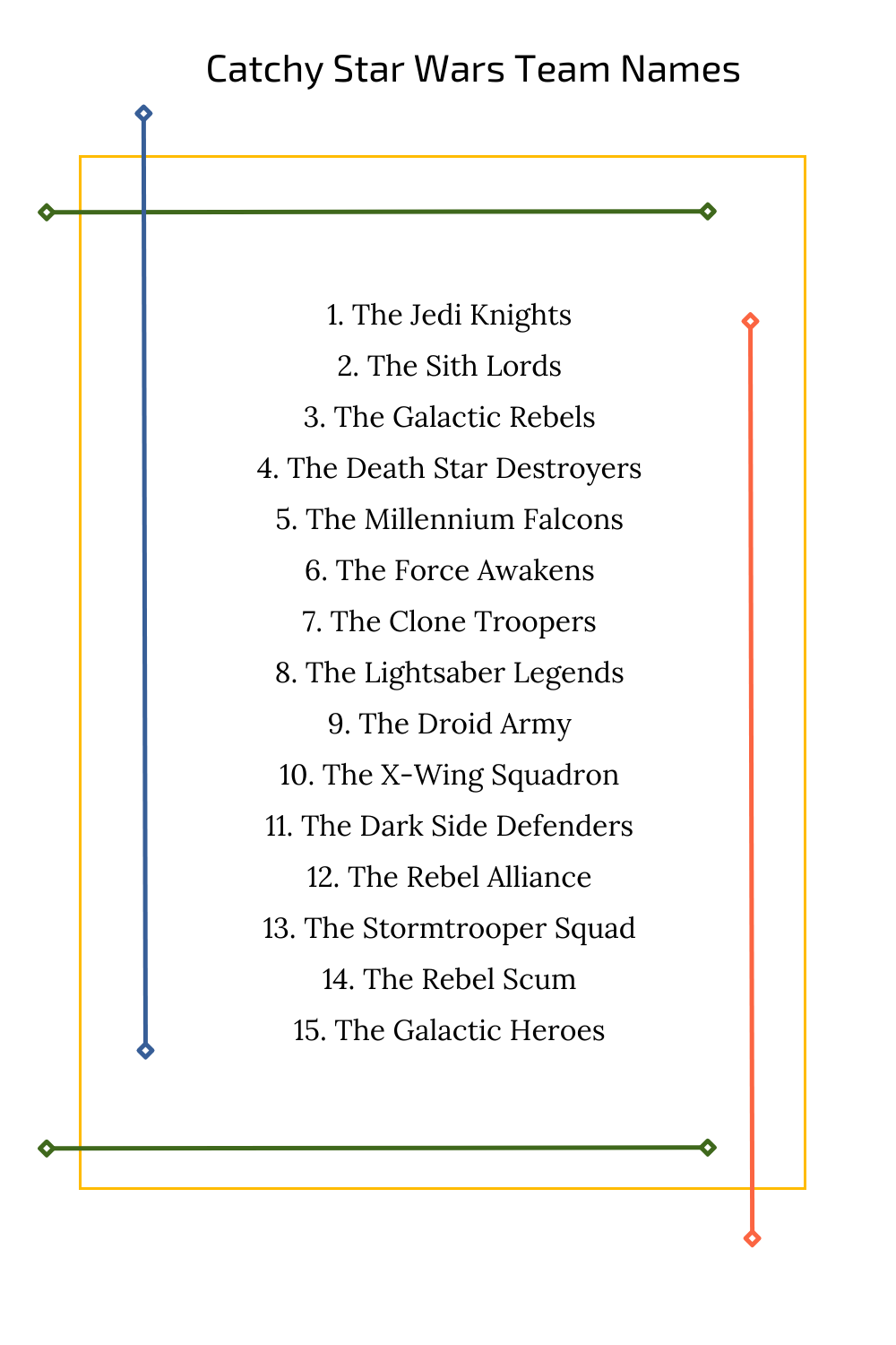 Catchy Star Wars Team Names