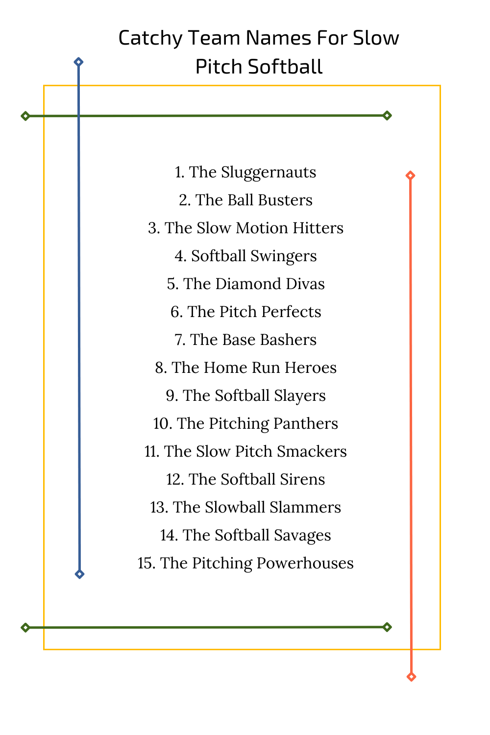 Catchy Team Names For Slow Pitch Softball
