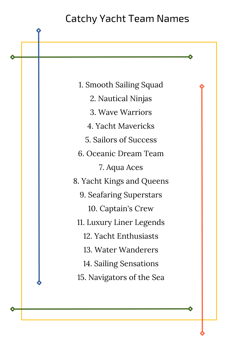 Catchy Yacht Team Names