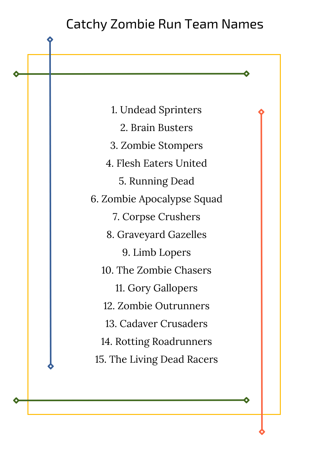 Catchy Zombie Run Team Names