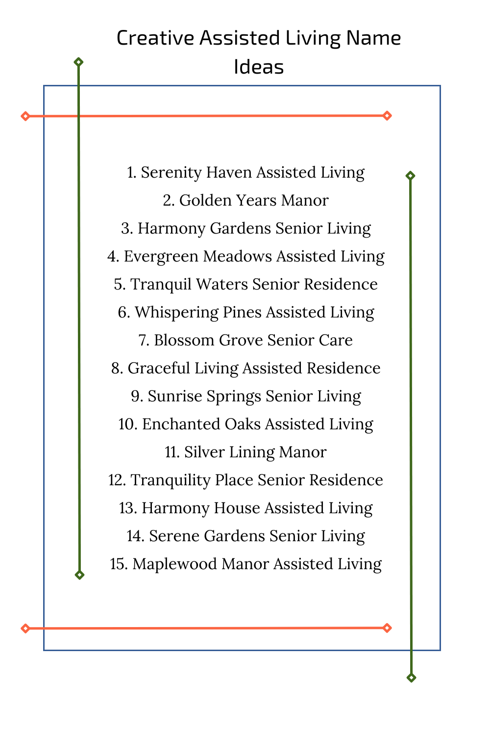 Creative Assisted Living Name Ideas