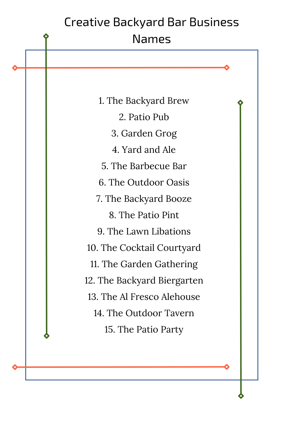 Creative Backyard Bar Business Names