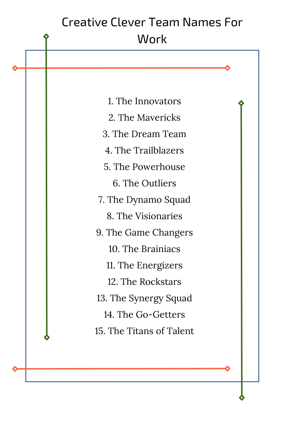 Creative Clever Team Names For Work