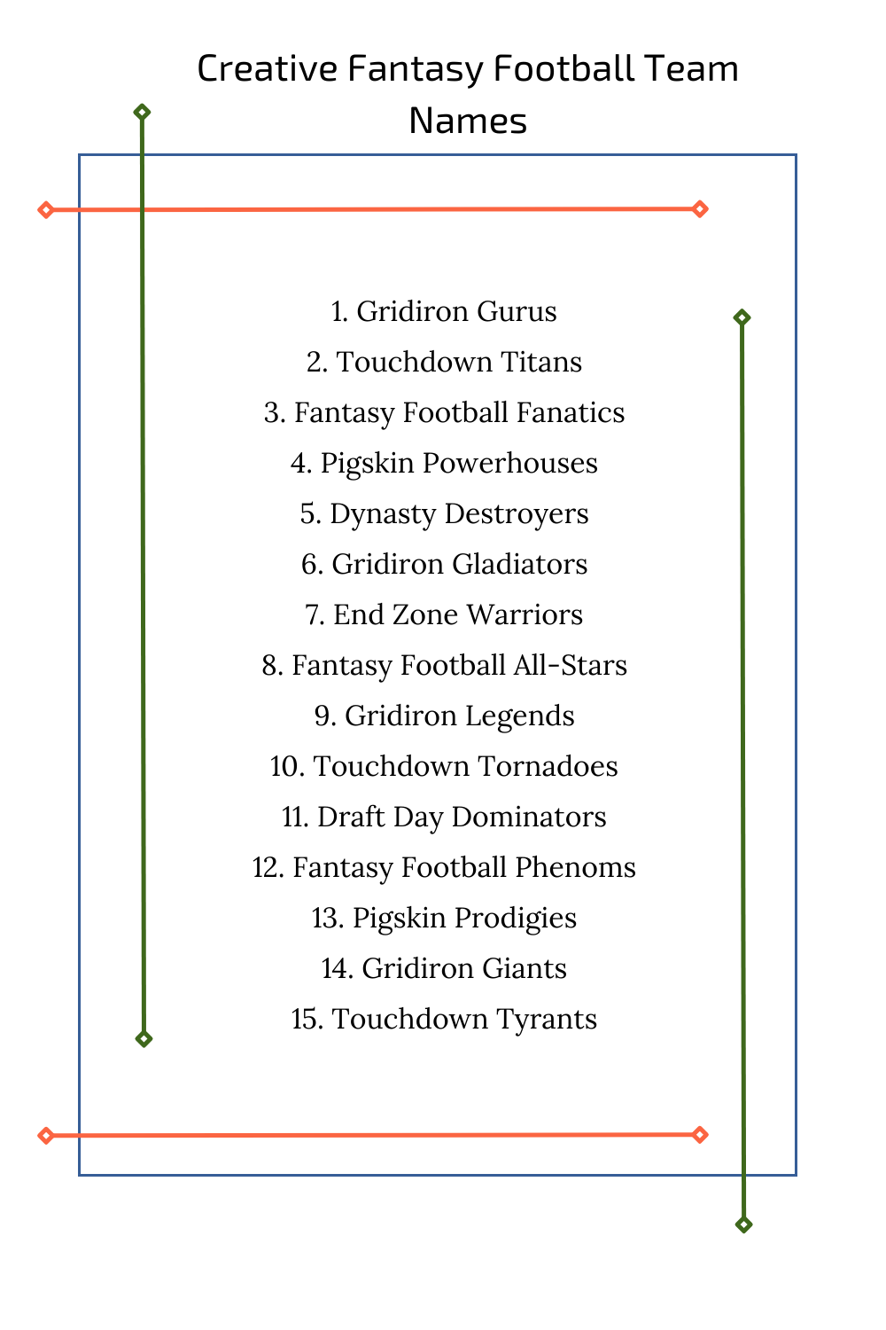 Creative Fantasy Football Team Names