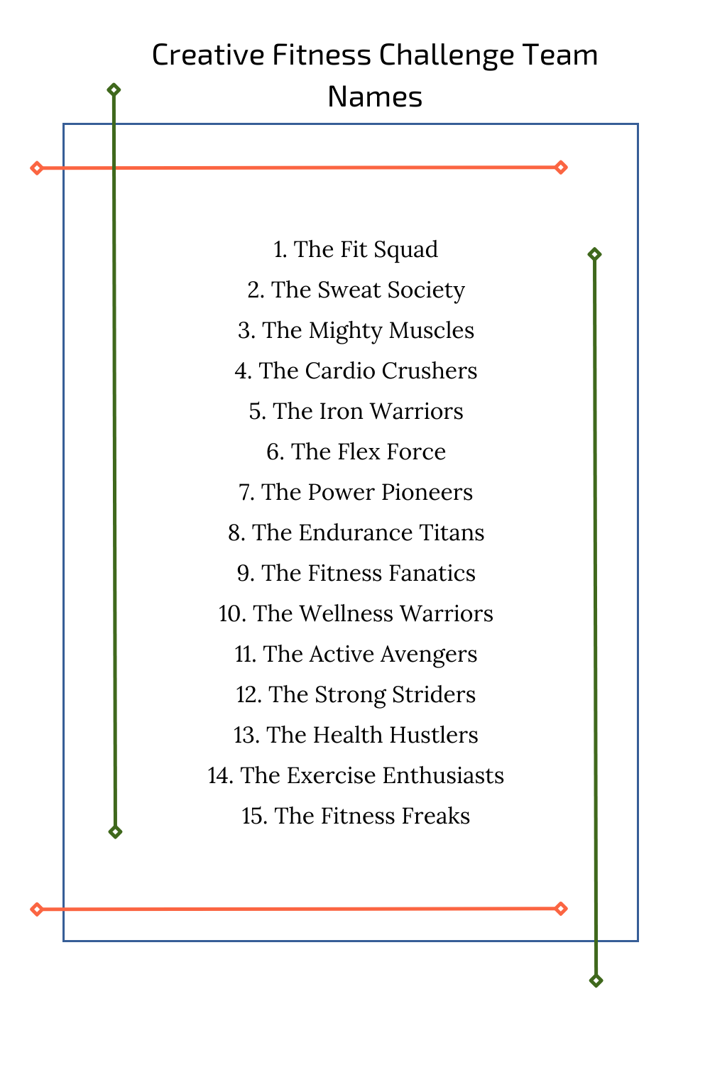 Creative Fitness Challenge Team Names