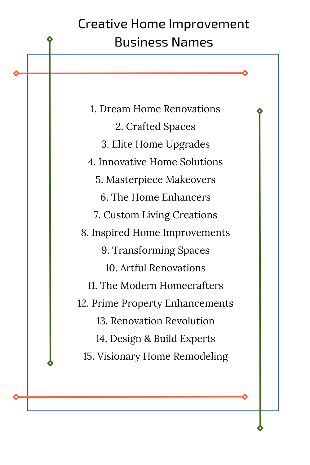 Creative Home Improvement Business Names