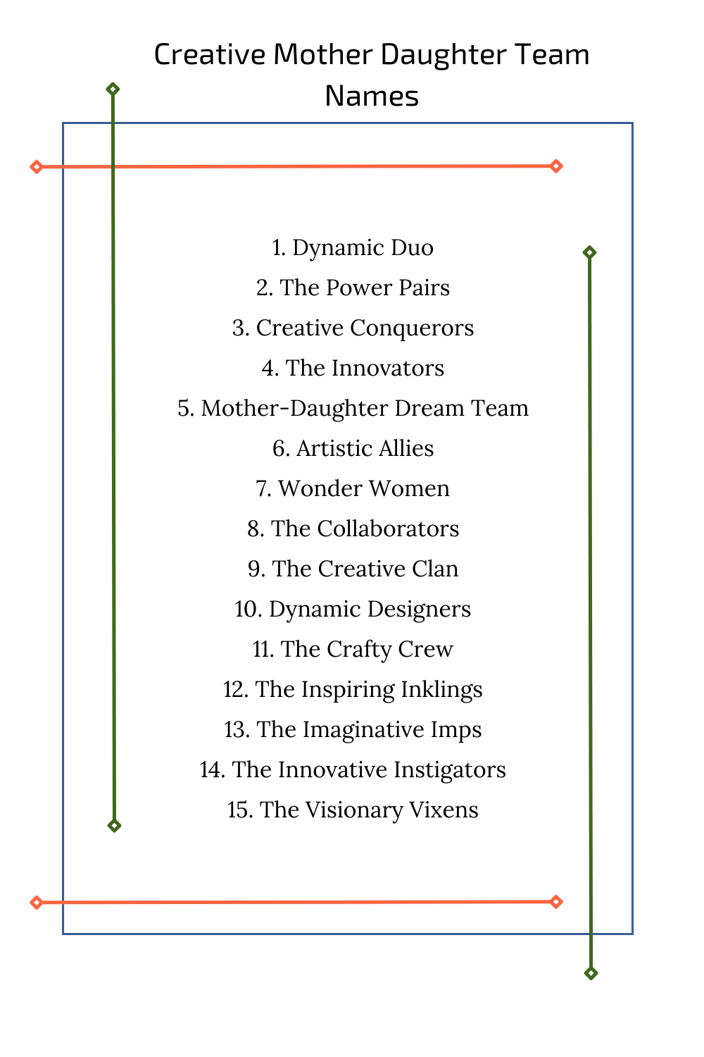 Creative Mother Daughter Team Names