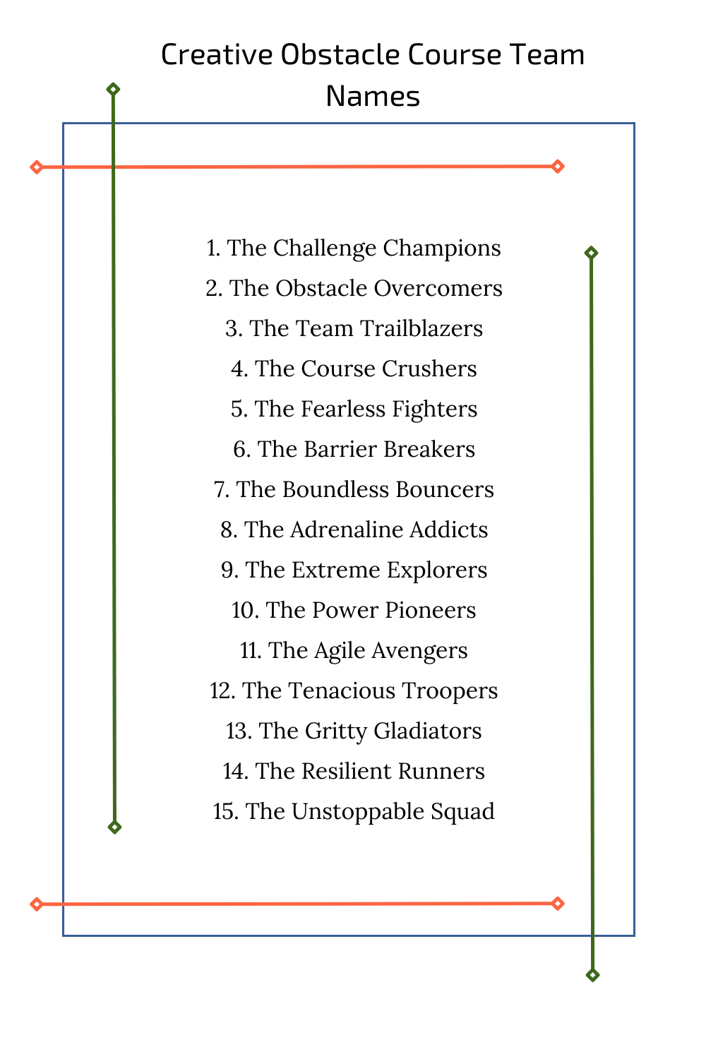 Creative Obstacle Course Team Names