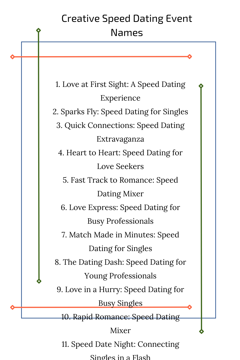 Creative Speed Dating Event Names