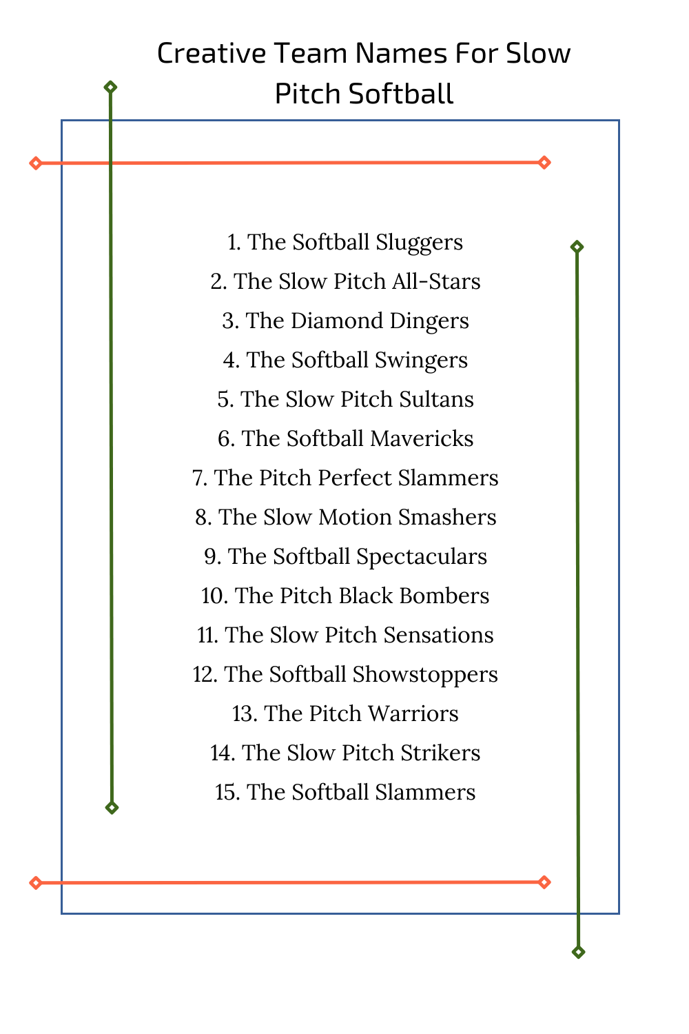 Creative Team Names For Slow Pitch Softball