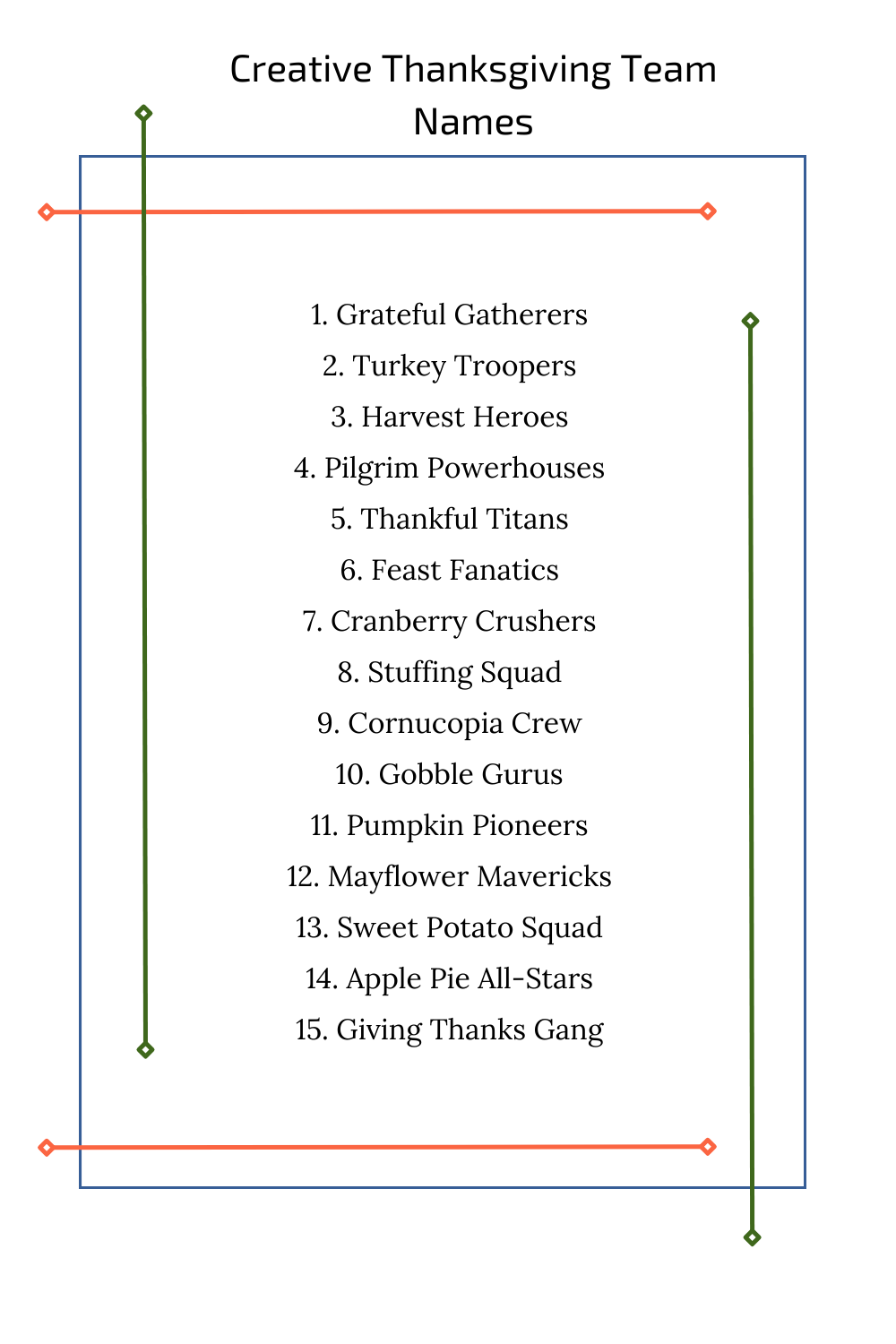 Creative Thanksgiving Team Names