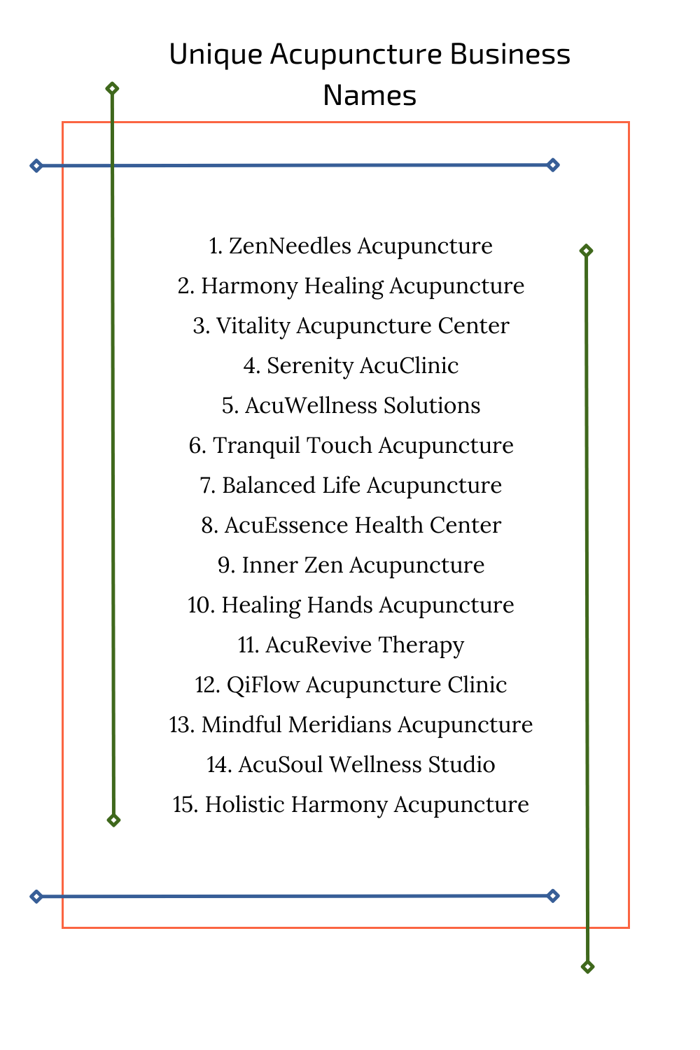 Unique Acupuncture Business Names