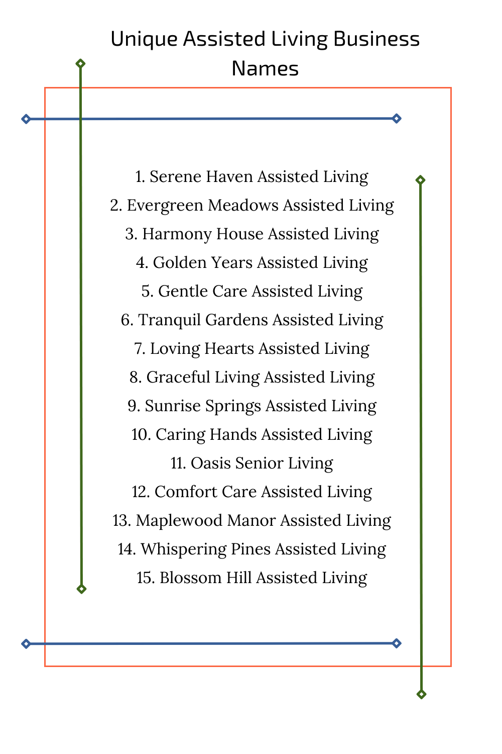 Unique Assisted Living Business Names