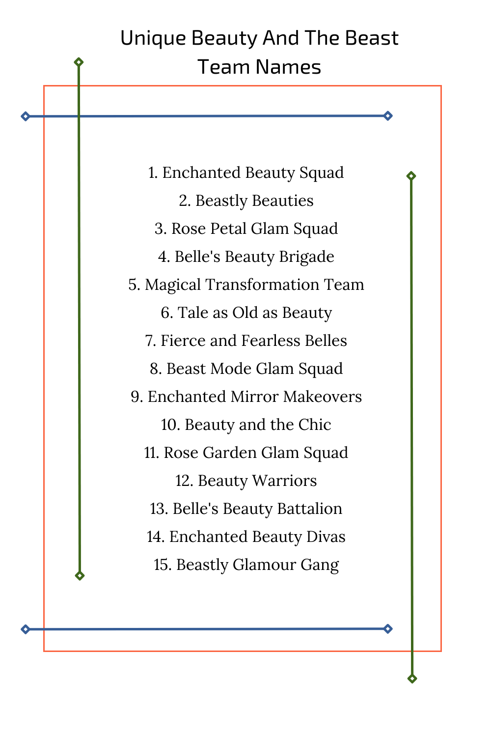 Unique Beauty And The Beast Team Names