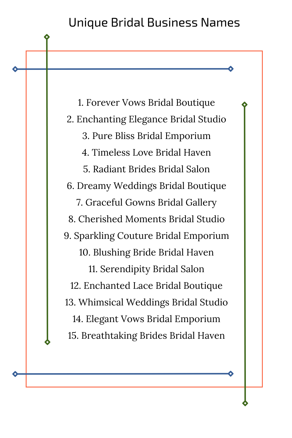 Unique Bridal Business Names