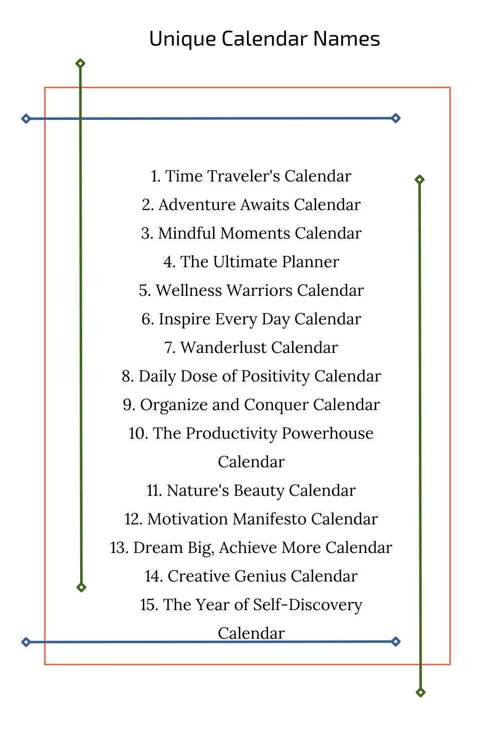Unique Calendar Names