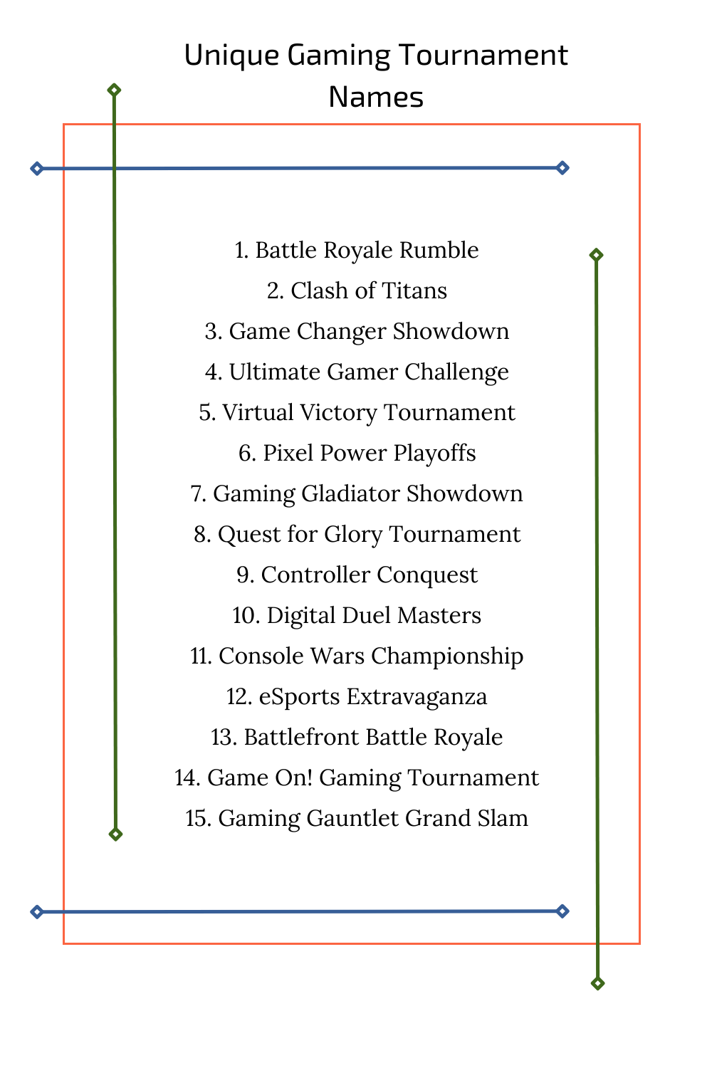 Unique Gaming Tournament Names