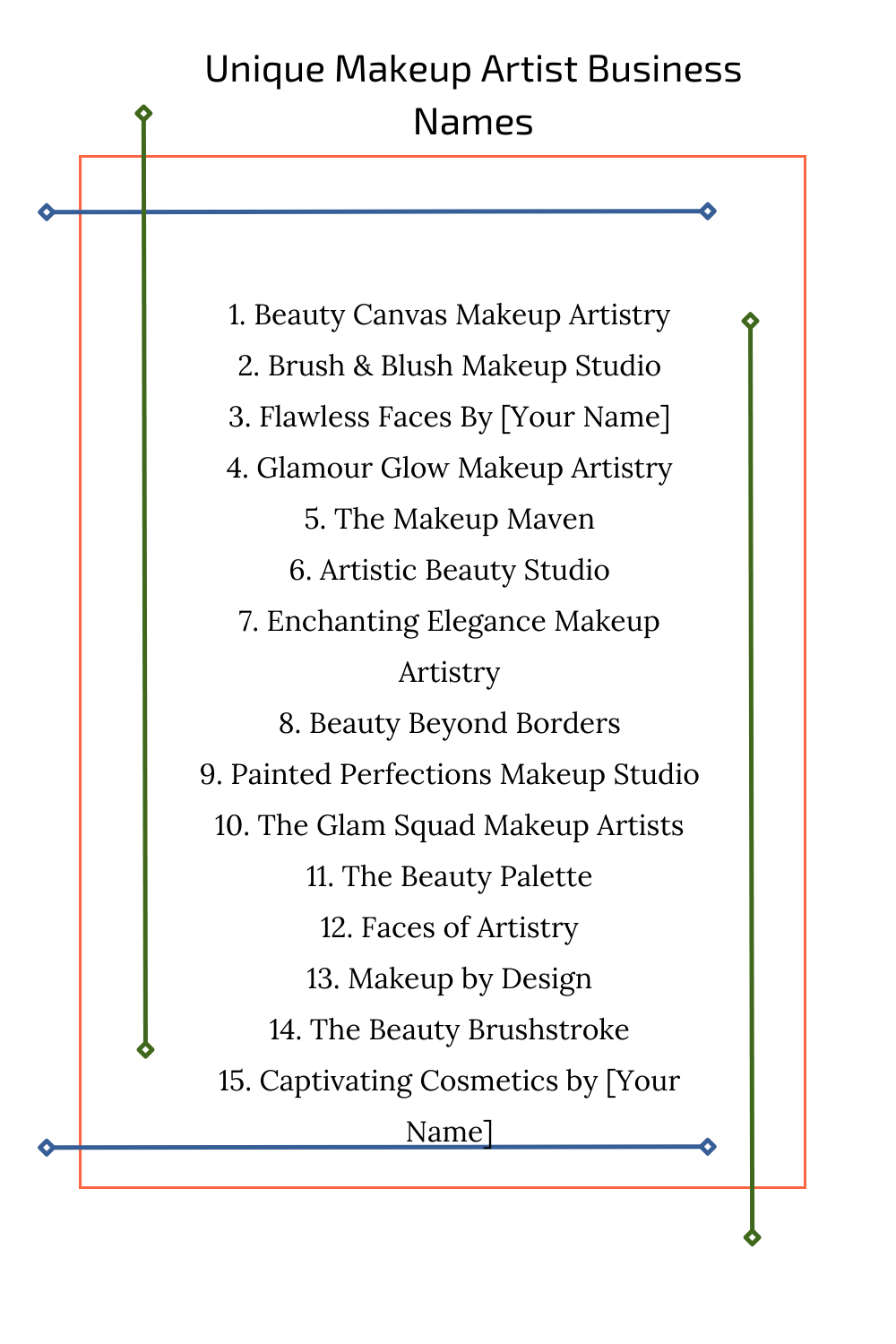 Unique Makeup Artist Business Names