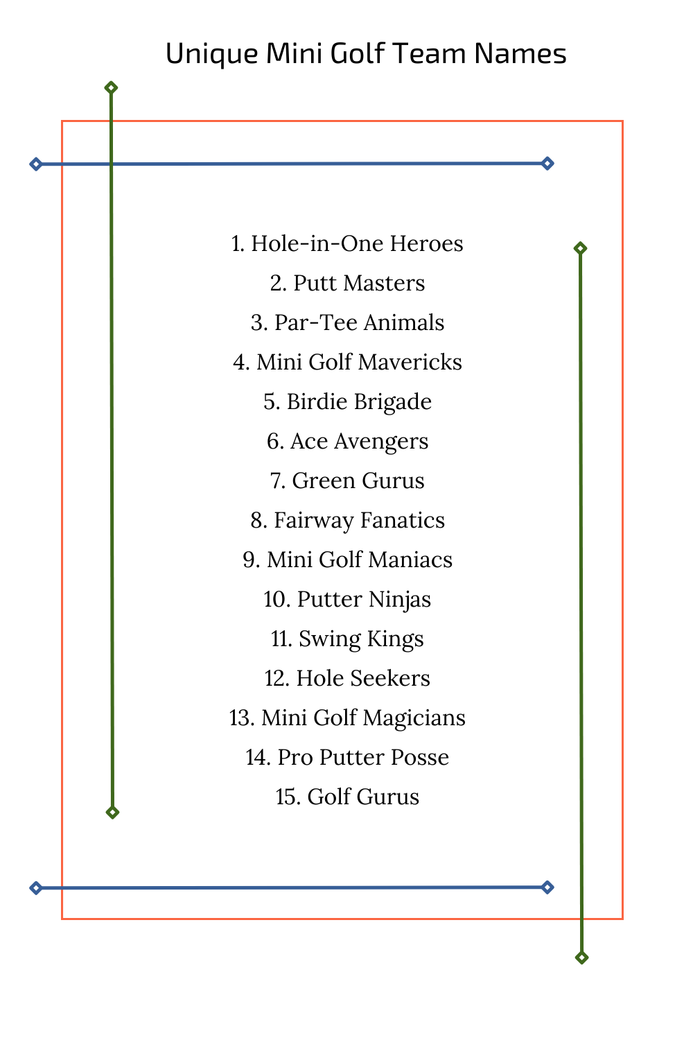 Unique Mini Golf Team Names