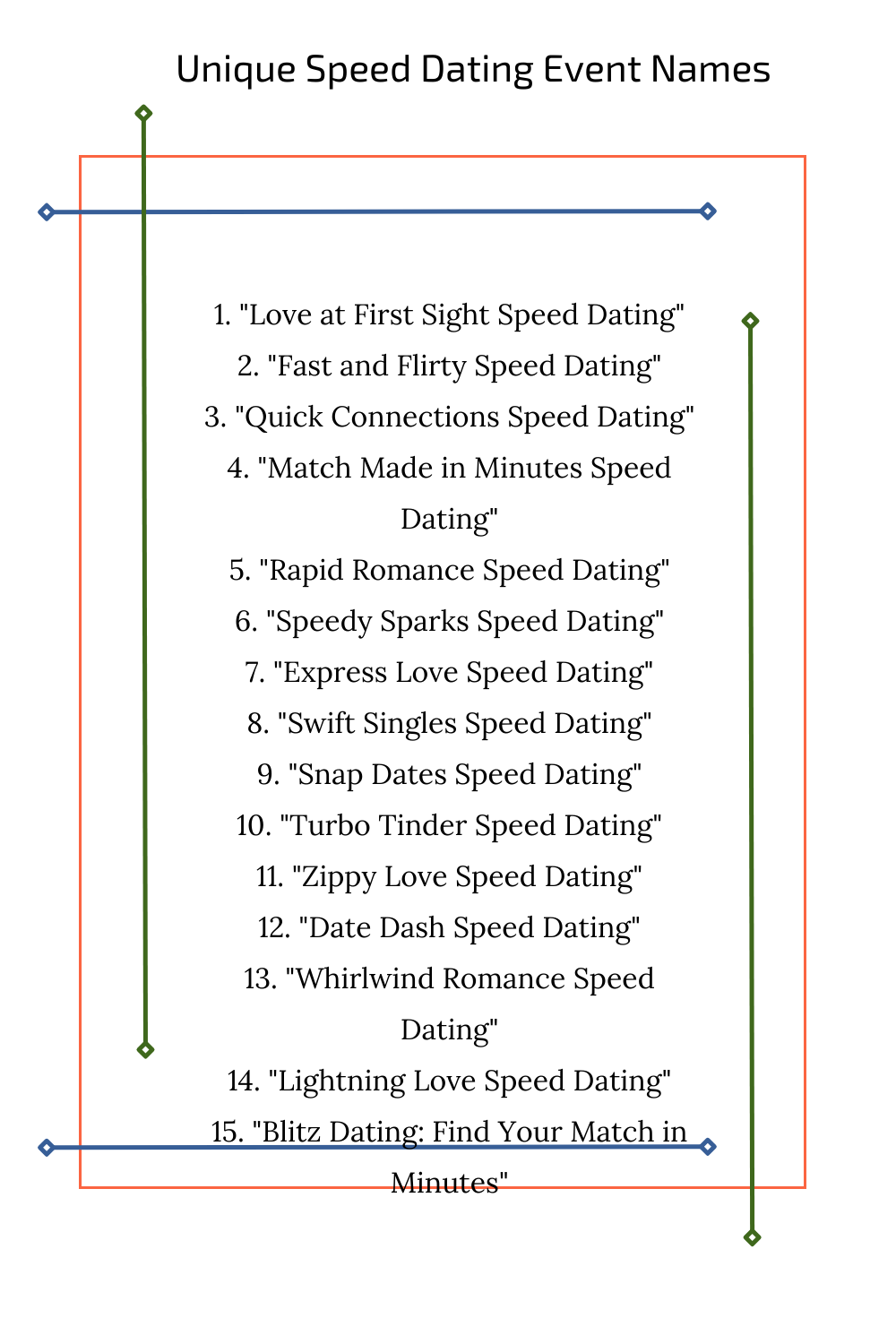 Unique Speed Dating Event Names