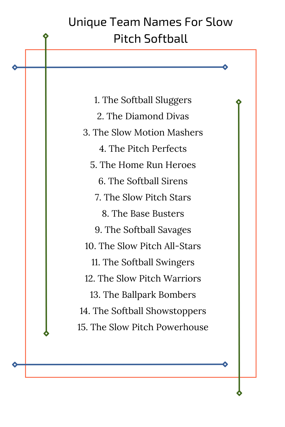 Unique Team Names For Slow Pitch Softball