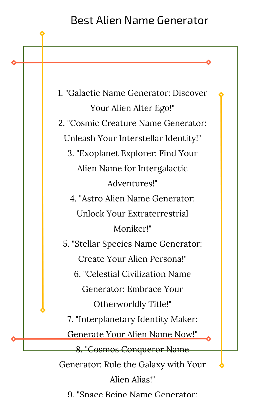 Best Alien Name Generator
