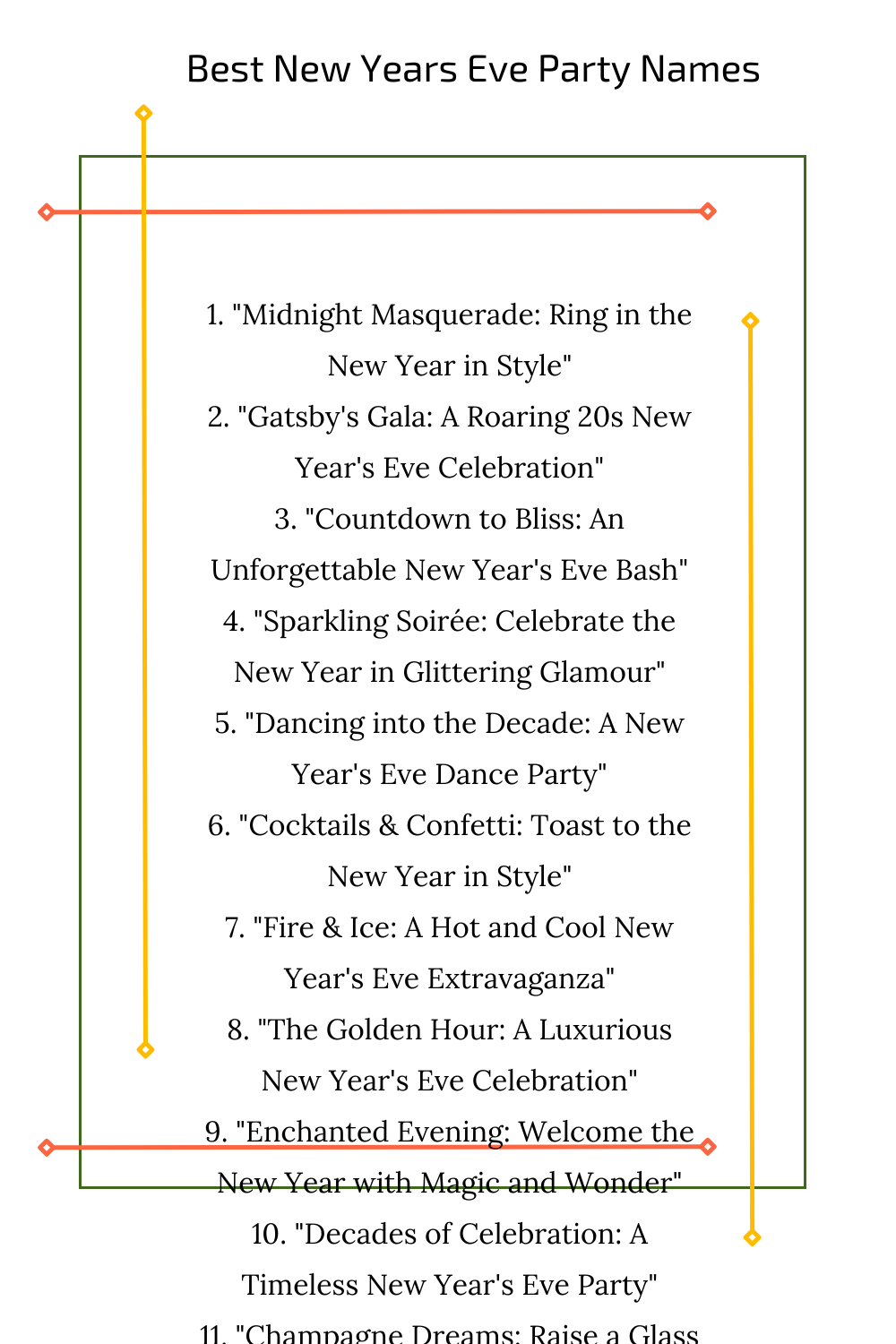 Best New Years Eve Party Names