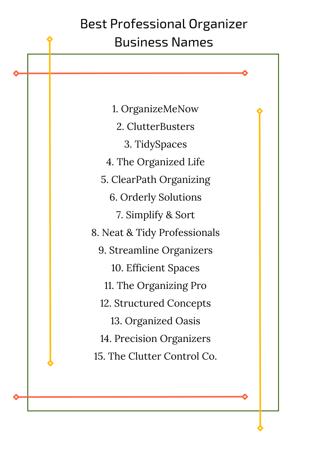 Best Professional Organizer Business Names