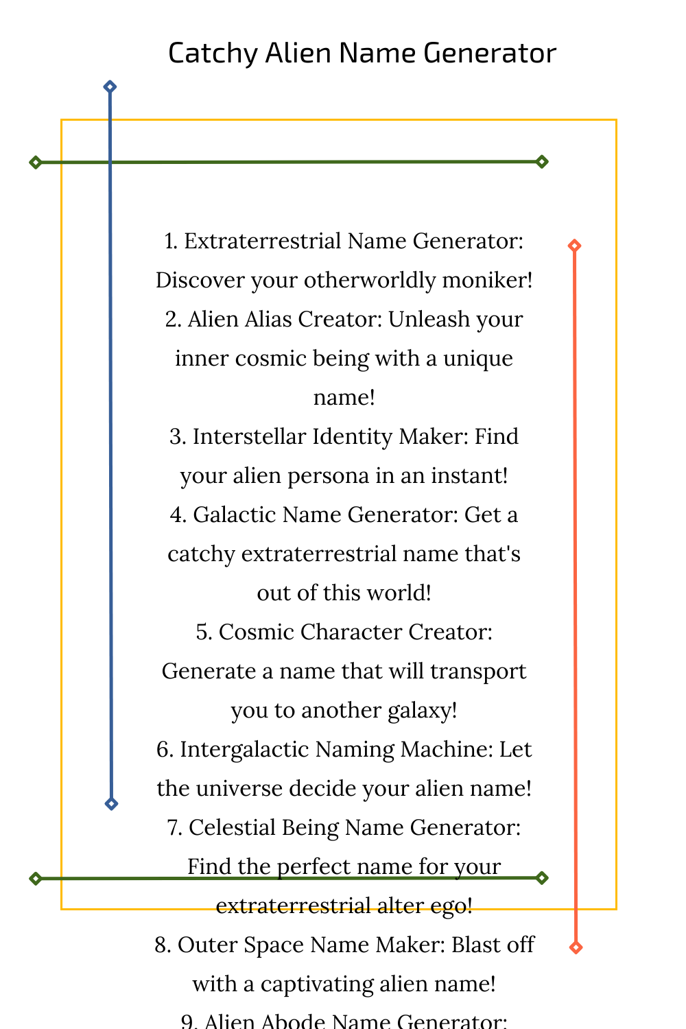 Catchy Alien Name Generator