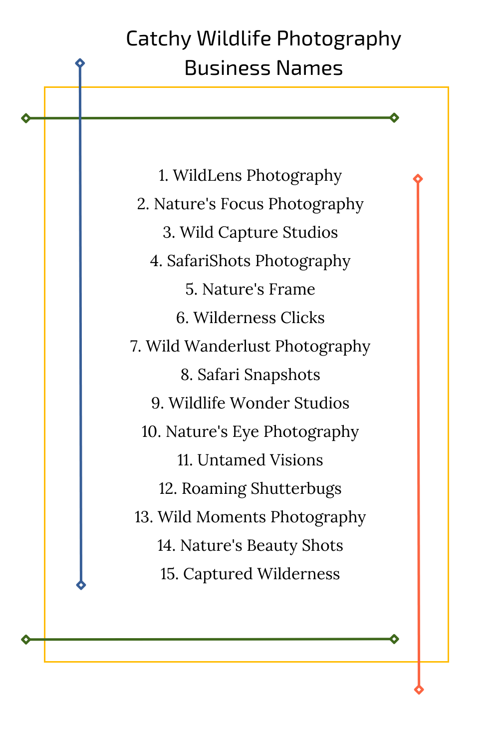 Catchy Wildlife Photography Business Names
