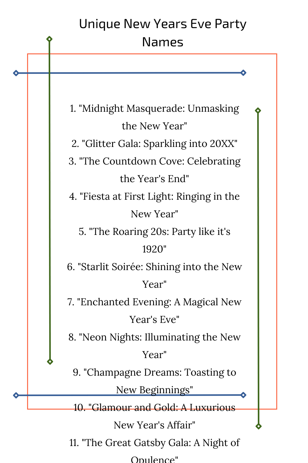 Unique New Years Eve Party Names